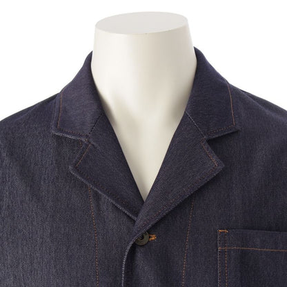 Loewe Denim Wool Calfskin Work Anagram Leather Patch Tailored Jacket Light