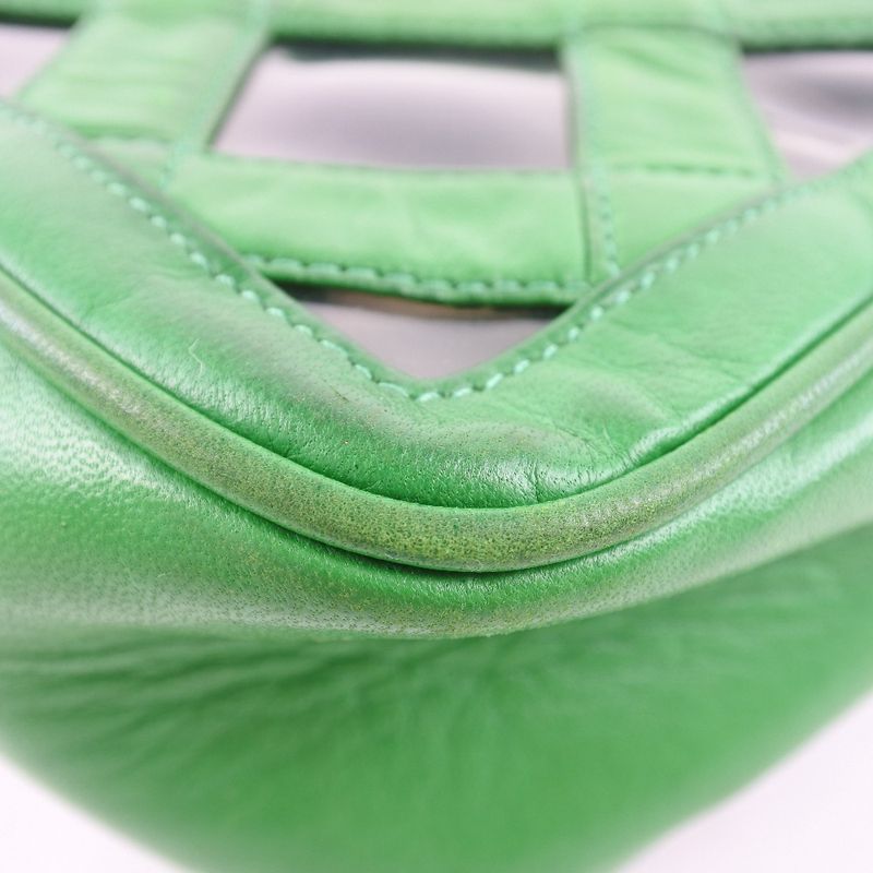 Chanel Chain Shoulder Fringe Lambskin Green Women's Shoulder Bag