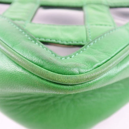 Chanel Chain Shoulder Fringe Lambskin Green Women's Shoulder Bag