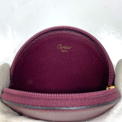 Cartier Coin Case Ec22892 Bordeaux Must Excellent Condition Coin Purse
