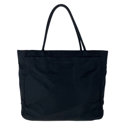 Prada Tessuto Triangle Logo Plate Black Silver Hardware Nylon Tote Bag Shoulder