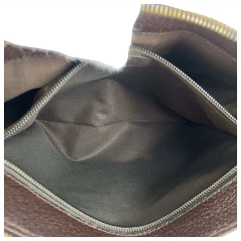 Gucci Beige Brown Silver Hardware GG Canvas/leather 114 273 Shoulder Bag