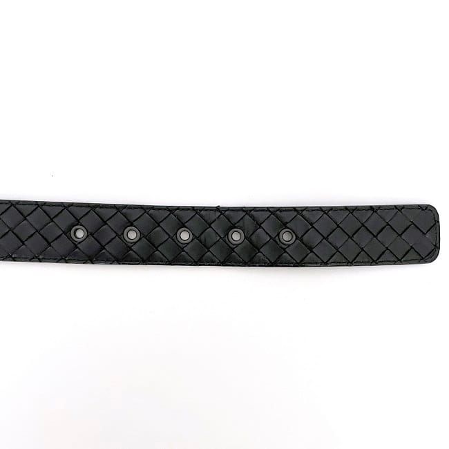 Bottega Veneta Belt Black Intrecciato Excellent Condition 84cm (33.07in) 34mm