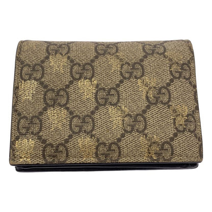 Gucci | 508757 Total Pattern Bee GG Supreme Compact Wallet Unisex | Beige |