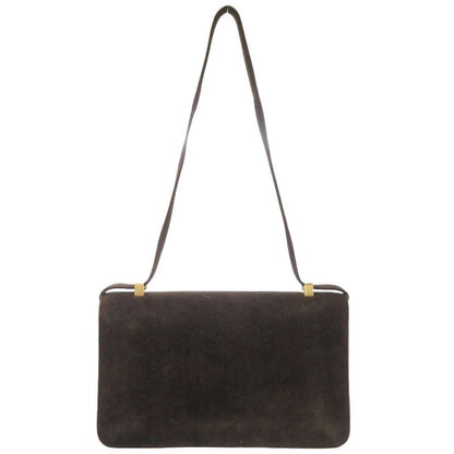 Hermes Ring De Dobris Brown Gold Hardware 00D Engraved Vintage Shoulder Bag