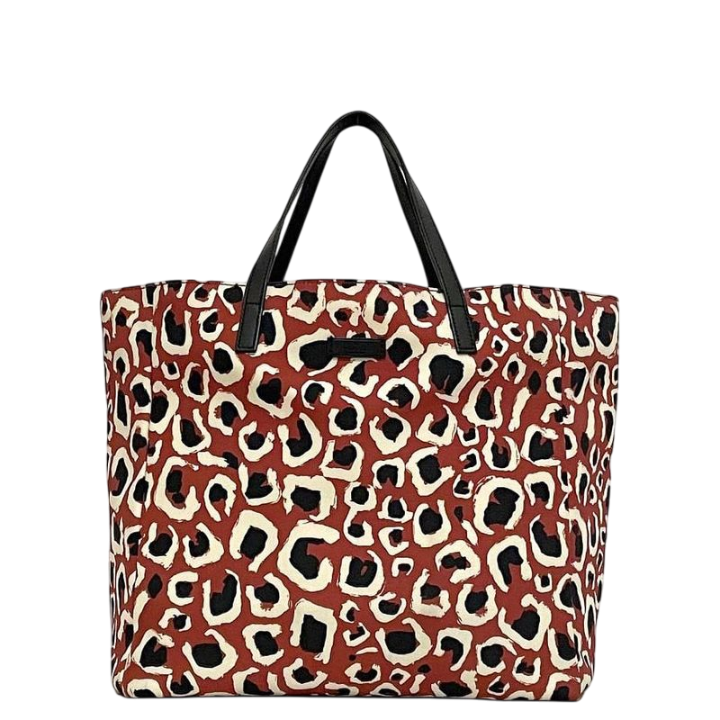 Gucci Tote Bag Red Black Leopard 282439 Excellent Condition
