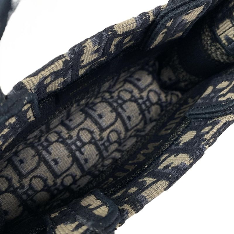 Dior/christian Dior Tote Book Tote Bag Mini Navy Ivory And Blue