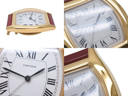 Cartier Tortue Table Clock White Dial Quartz White Gold Bordeaux Swiss — view 6