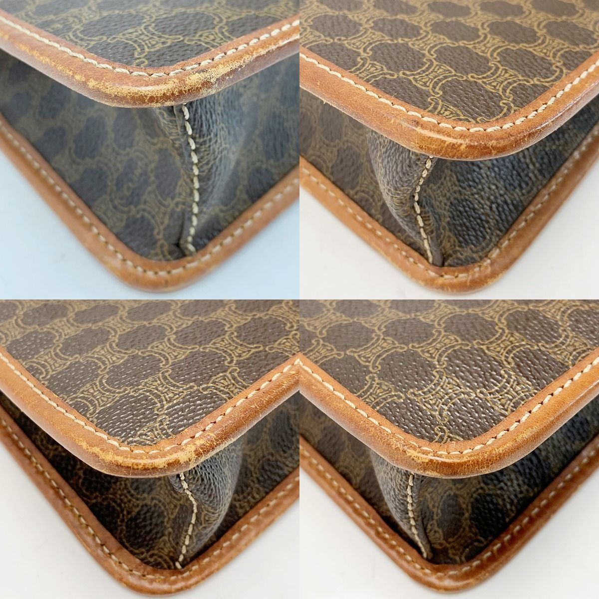 Celine Macadam Pattern PVC Vintage Brown Clutch Bag
