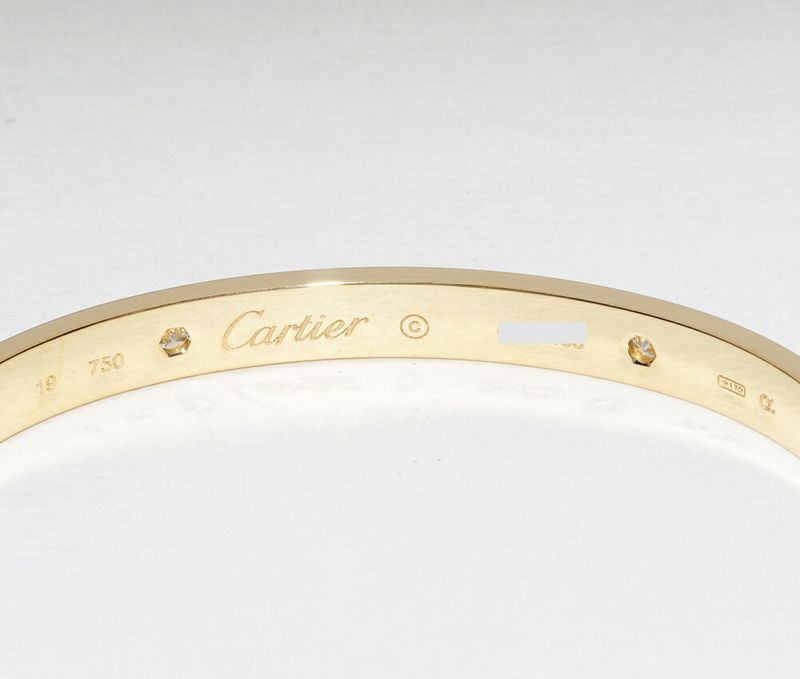 Cartier Bracelet Bangle 18K Yellow Gold 4p(042ct) Diamonds Love Bracelet Half