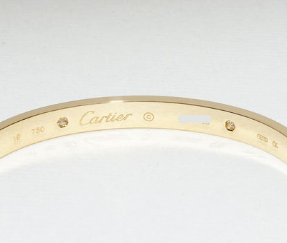 Cartier Bracelet Bangle 18K Yellow Gold 4p(042ct) Diamonds Love Bracelet Half