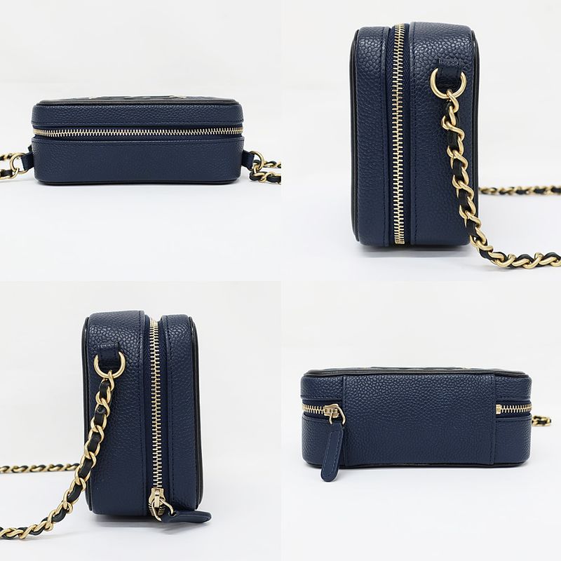 Chanel CC Filigree-chain Shoulder Bag Navy-gdhardware Matelasse