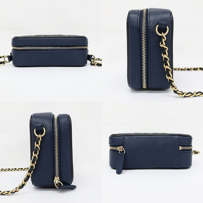 Chanel CC Filigree-chain Shoulder Bag Navy-gdhardware Matelasse