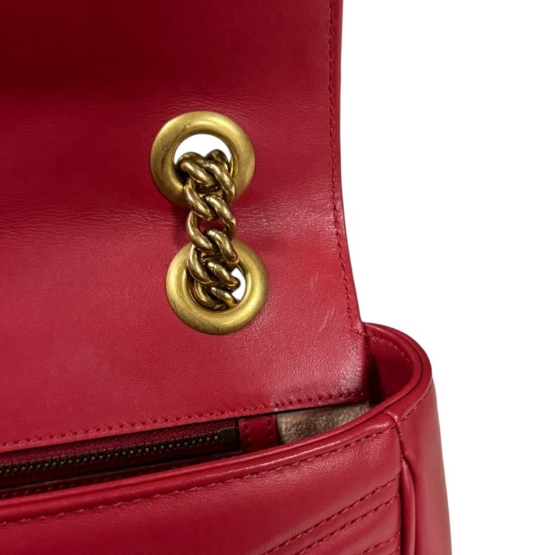 Gucci GG Marmont Shoulder Bag Leather 443497 Red Ladies Gucci  Gucci