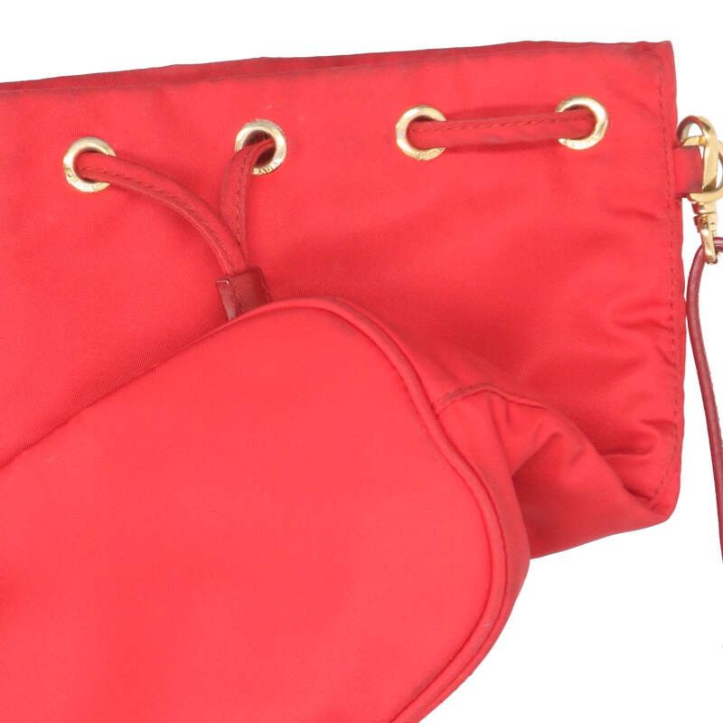 Prada Nylon Strap Pouch With Logo Plate Men's