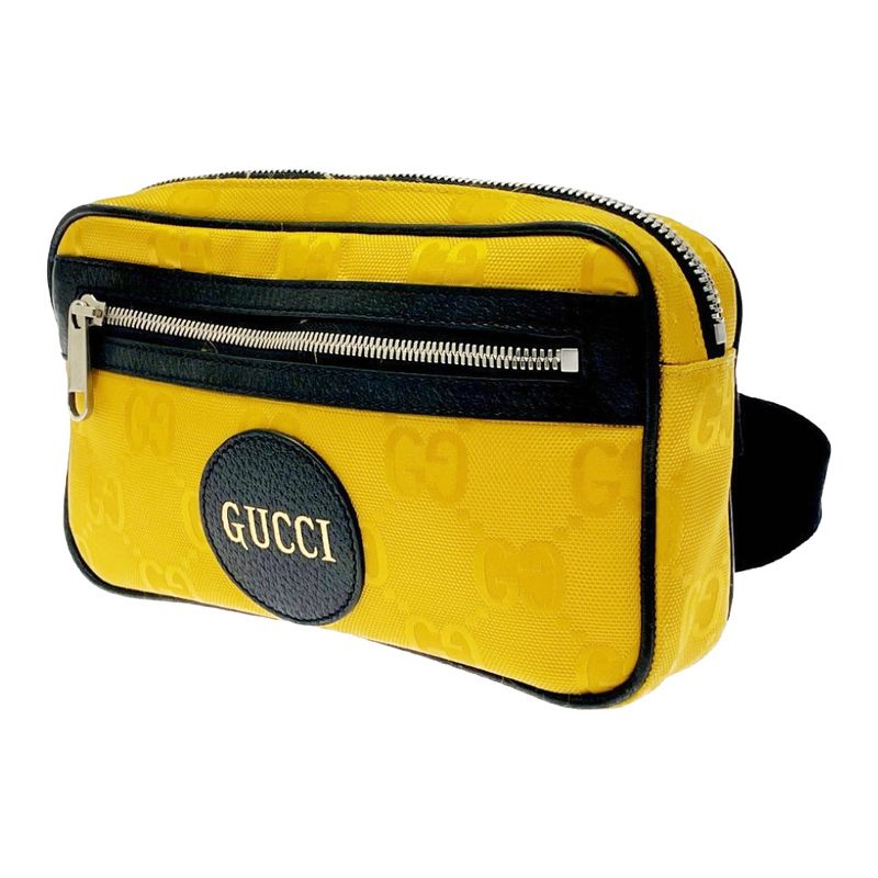 Gucci 631341 527066 Nylon GG Pattern Off the Grid Body Bag Yellow 404077 Body