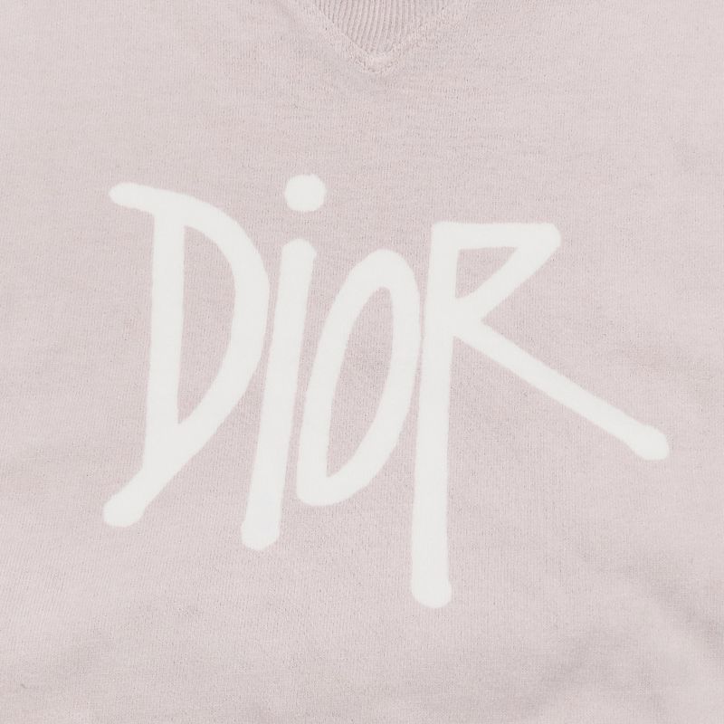 20ss Dior X Stuss Y T-Shirt Short Sleeve Round Neck Cut and Sewn XL Pink White