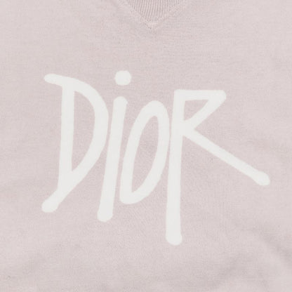 20ss Dior X Stuss Y T-Shirt Short Sleeve Round Neck Cut and Sewn XL Pink White