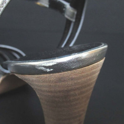 Celine High Heel Ankle Strap Sandals Size 35 Approx 22cm (8.66in) Silver Color