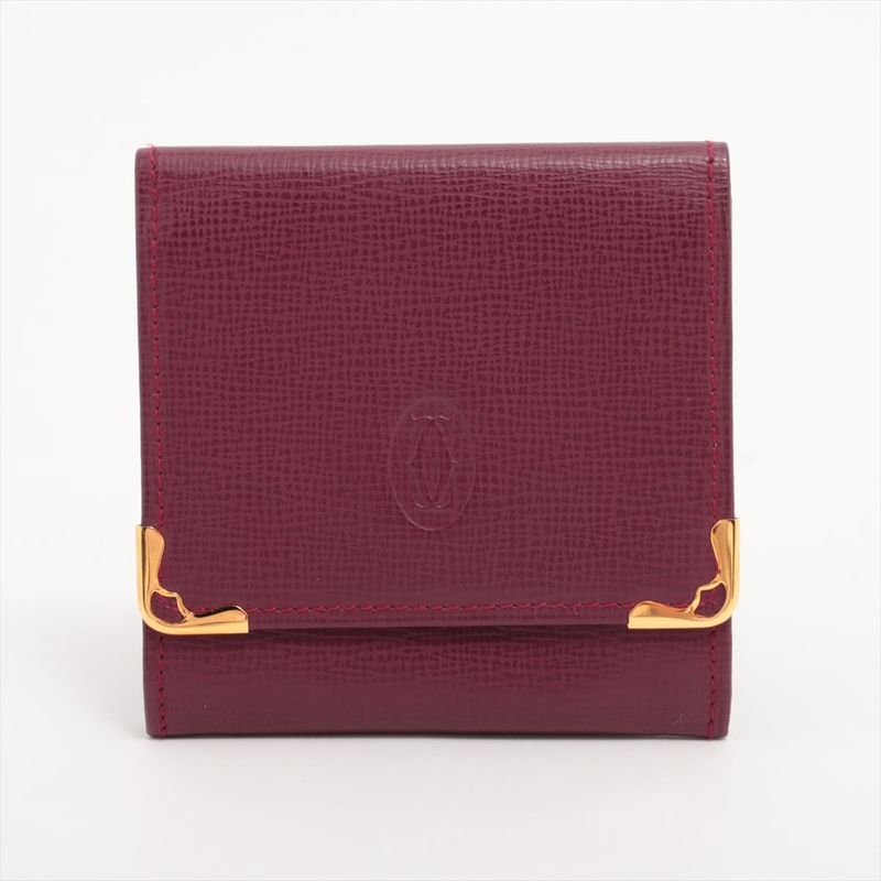 Cartier Must Line Leather Coin Case Bordeaux Made In Spain