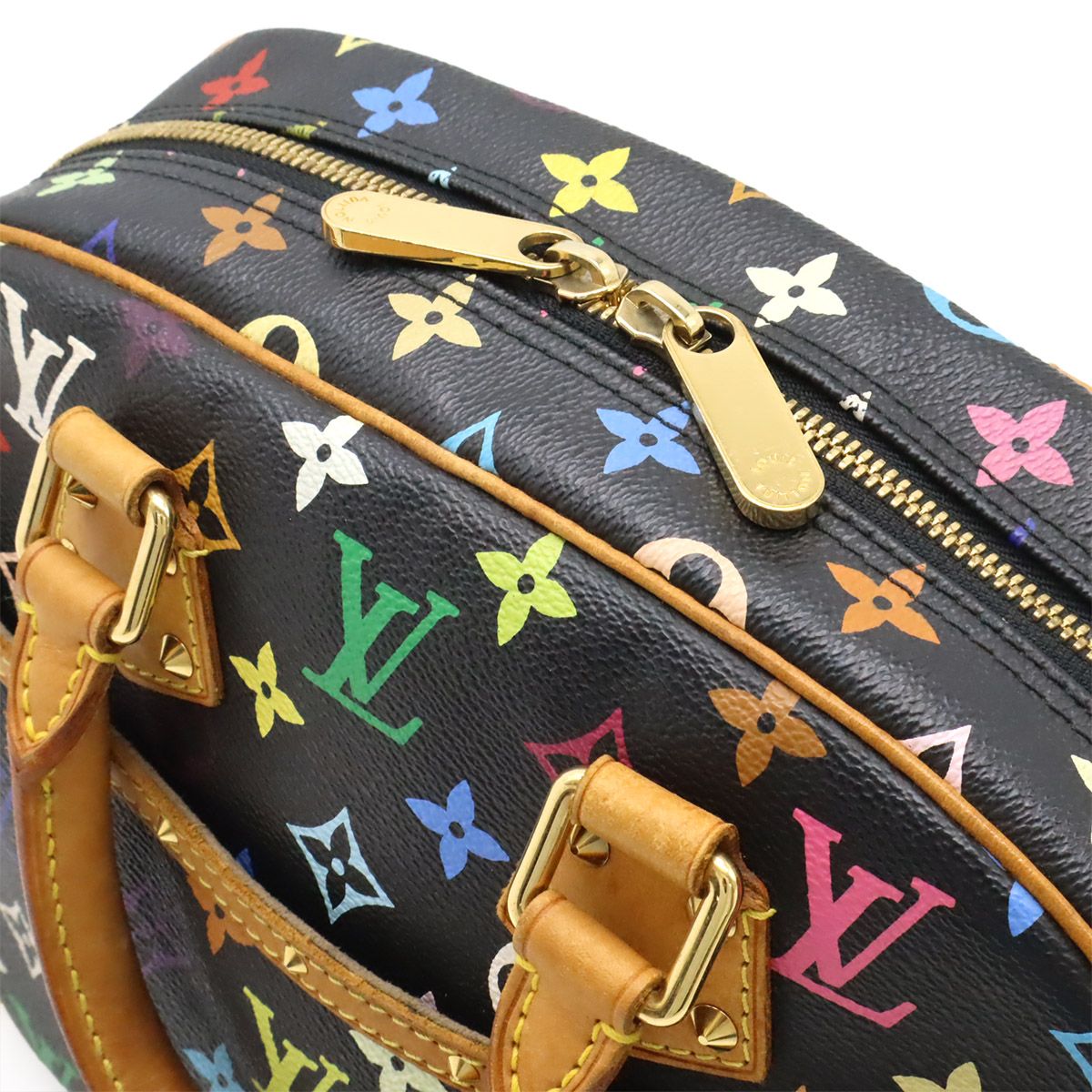 Louis Vuitton Monogram Multicolor Trouville Handbag Noir Black Black Gold