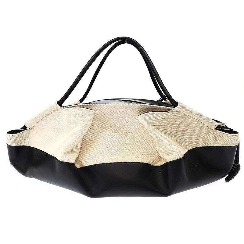 Loewe Paseo Bag XL Paseo Bag Shiny Napa Calf and Canvas Black White