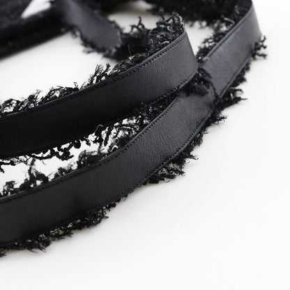 Chanel Coco Mark Robot A94646 Tweed Black/silver Hardware Unisex Tote Bag