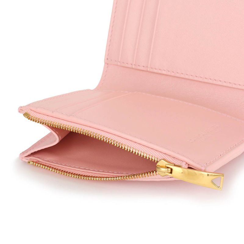 Bottega Veneta Trifold Wallet Zipper Wallet Rose