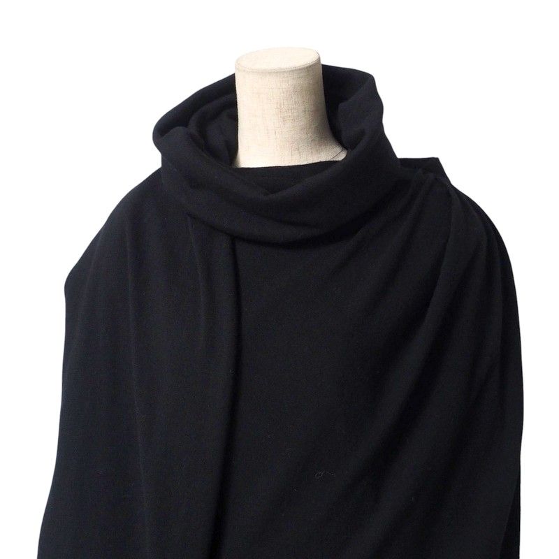 2023Saint Laurent Paris Dress Size S (160 84Y) Knit Dress Draped Wool Black