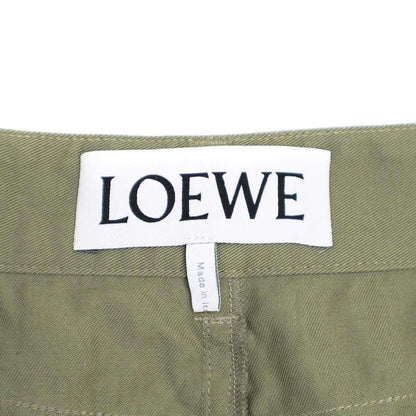 Loewe 24ss Logo Patch High Waist Pants S540y04xhi Olive 38