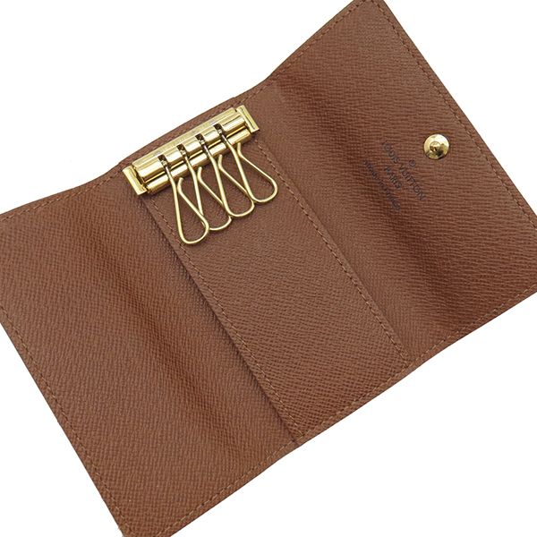 Louis Vuitton Key Case Multicles 4 Monogram Canvas Monogram Gold Hardware Brown