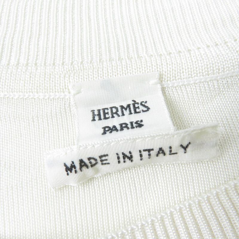 Hermes 22SS 2e2826ds 100% Silk Twill Raine Chaine D'ancre Short Sleeve Knit
