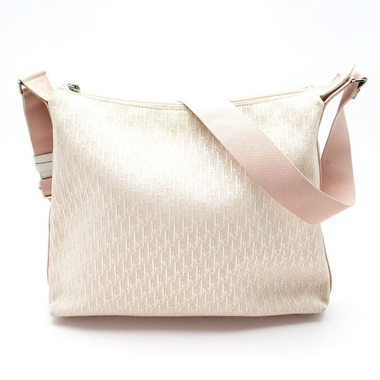 Dior Street Chic Messenger Bag Canvas Women Shoulder Bag Pink Excellent