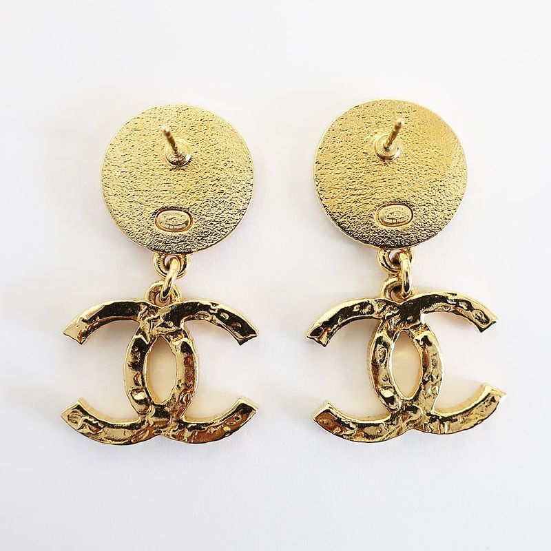 Chanel Earrings Coco Mark Gold Coco Mark Pair Unused Accessories