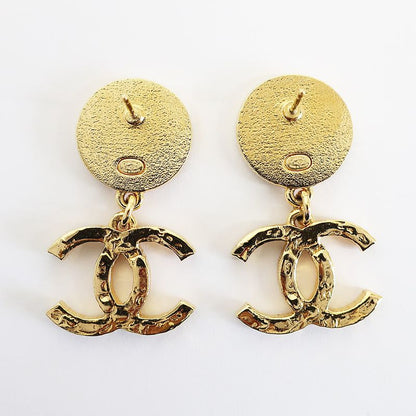 Chanel Earrings Coco Mark Gold Coco Mark Pair Unused Accessories