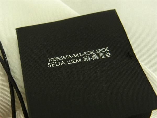 Saint Laurent 100% Silk Handkerchief Scarf For Women In White Fa1158