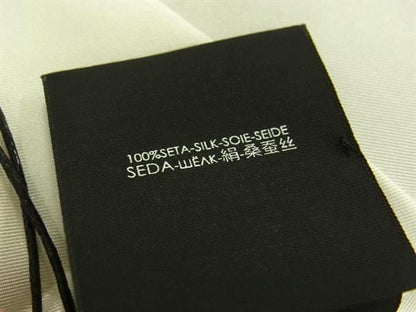 Saint Laurent 100% Silk Handkerchief Scarf For Women In White Fa1158