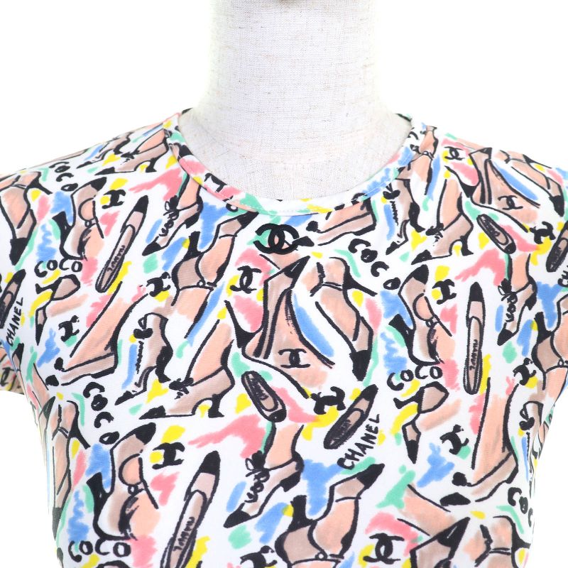 CHANEL Vintage P95 Po5010 Coco Mark Logo Pumps Total Pattern Crewneck Cropped