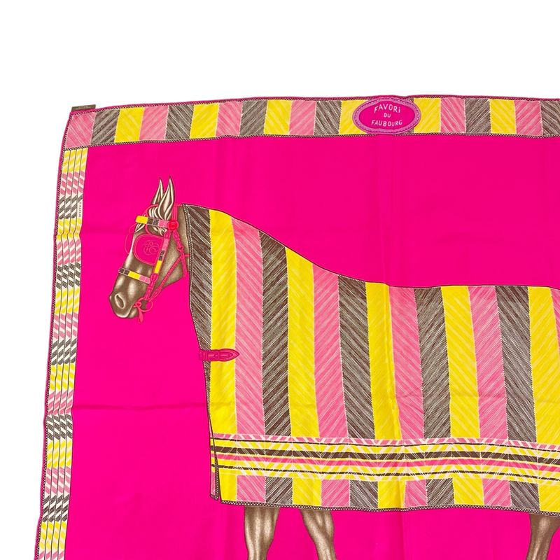 Hermes Carre 90 Scarf Silk Wash Favolie Du Faubourg Multicolor