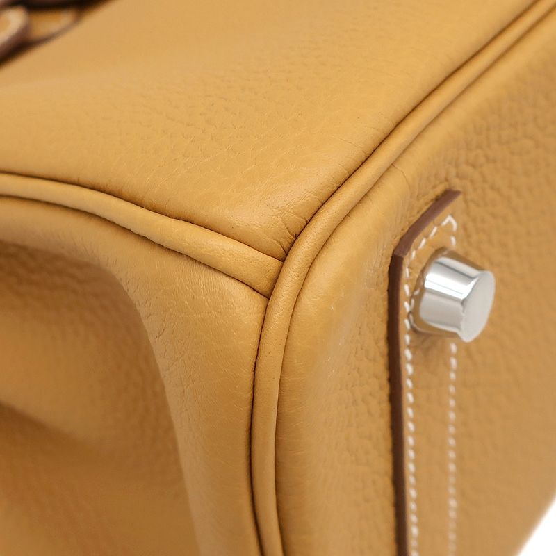 Hermes Handbag Birkin 25 Togo Natural Sable Silver Hardware Brown Engraved K