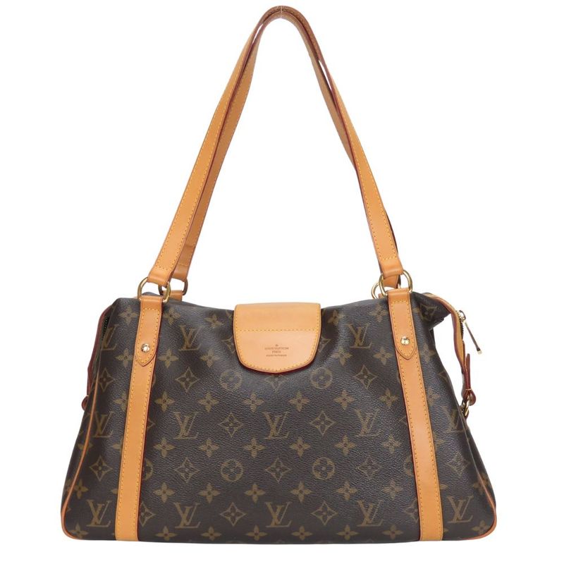 Louis Vuitton Handbag Stresa PM M51186 Monogram Nubuck Brown Shoulder Casual