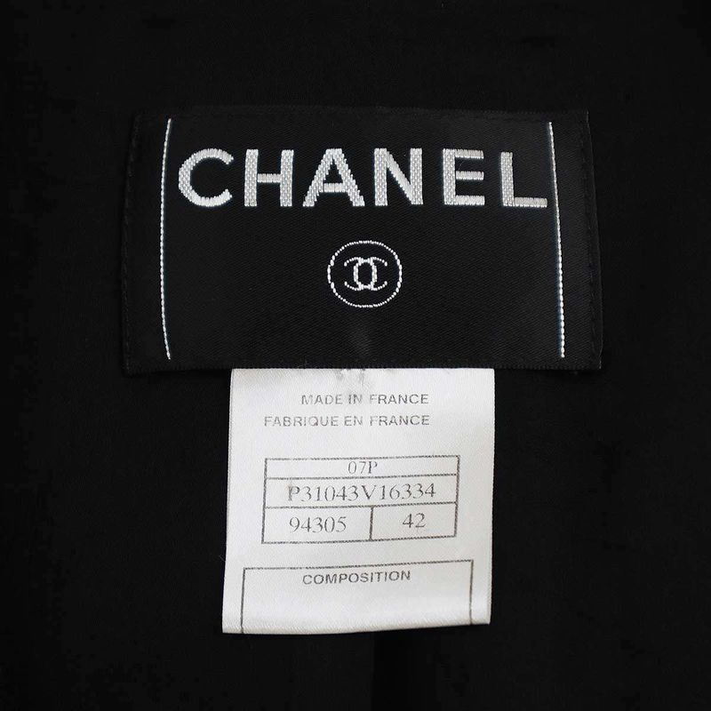 Chanel Coco Mark Button Tweed 4b Tailored Jacket P31043v16334 Black 42
