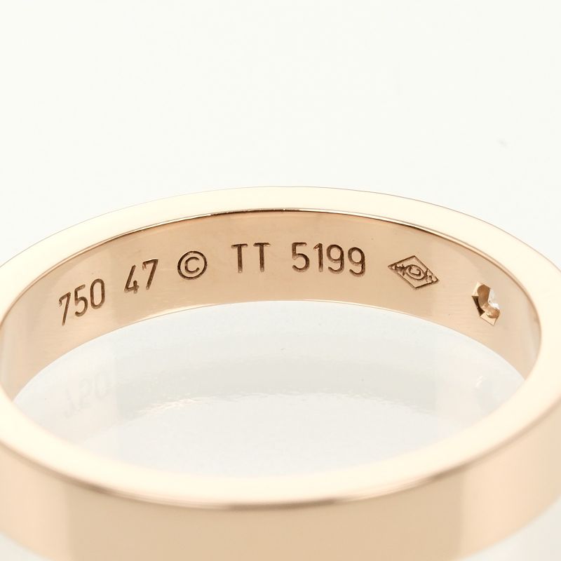 Cartier C Deux Engraved 18K Pink Gold And Diamonds Size 7 Ladies' 3.39g Ring