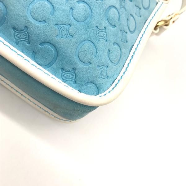 Celine Macadam Suede Hand Bag Blue