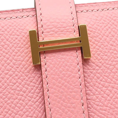 Hermes Long Wallet Bearn Souffle Vaux Epson Rose Confetti Gold Hardware Bifold