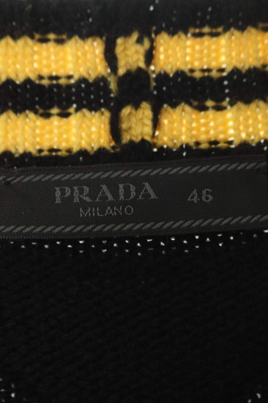 Prada Umg359 Cashmere Blend Cardigan With Patches Men's 46