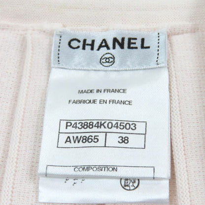 CHANEL P43884 F Knit Pleated Skirt With Pearl Coco Mark Buttons Wrap Skirt