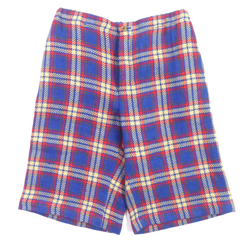 Gucci 20SS 630590 Linen Cotton Checked Embroidered Button Fly Tweed Shorts