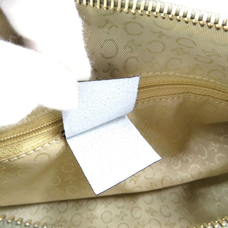 Celine C Macadam Pattern Canvas Leather Gold Hardware Olive Green Shoulder Bag