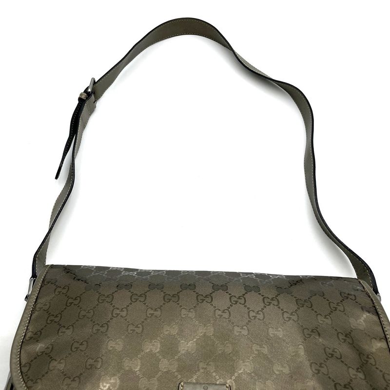 Gucci 201732 Shoulder Bag GG Imprime Crossbody Brown Metallic PVC Women Fashion